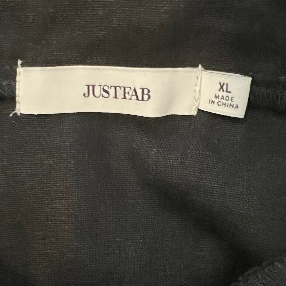 Just Fab Womens Linen Blend Midi Skirt XL Black Asymmetric Buttons New with Tags - Picture 4 of 7